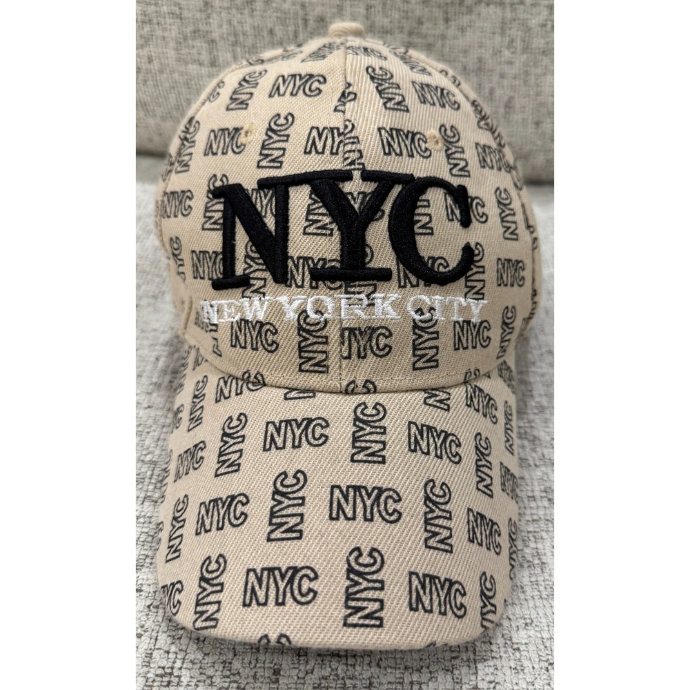Unique‎ New York City NYC Embroidered Beige Baseball Cap Adjustable